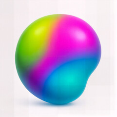 Smooth 3D blob with vibrant gradients in pink, green, and blue. Ideal for modern branding, digital backgrounds, or abstract art projects.