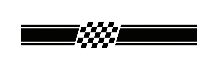 Fototapeta premium Checkerboard Finish Line Graphic Design with Three Parallel Lines