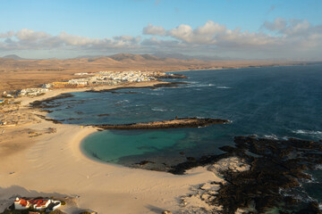 Aerial View of Playa Chica, Fuerteventura, Canary Islands