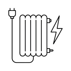 Electric Radiator with Plug and Lightning Bolt Modern Banner or Advertisement Design