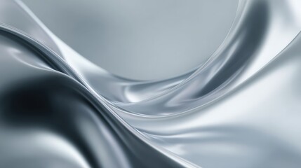 Minimalistic silver satin folds with glossy texture and soft reflections ideal for abstract backgrounds, luxury product packaging and modern high-end branding visual concepts