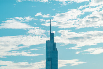 beautiful city downtown skyline of Nanjing City and urban landscaping
