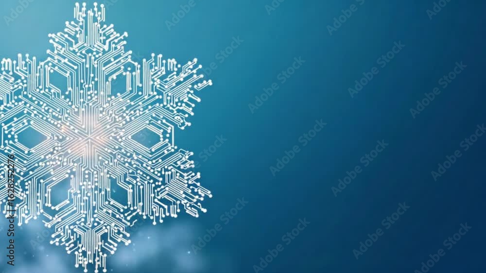 Poster abstract snowflake circuit design