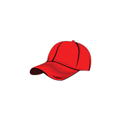 Vector design of red baseball cap