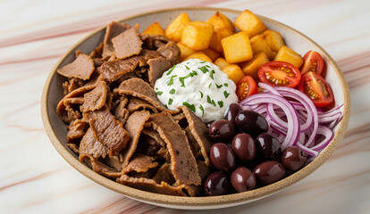 Fototapeta premium Griechische Bowl mit Gyros
