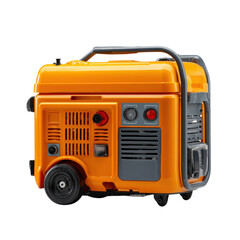 Orange portable generator on transparent background