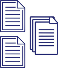 document icons. paper symbol with single and multiple page. transparent png and vector illustration.