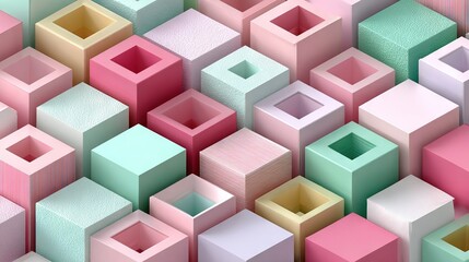 Naklejka premium Abstract Pastel Pink and Turquoise Geometric Pattern Soft Digital Background Seamless Design for Web Backgrounds, Social Media, Posters, Packaging, Illustrations, Interior Decor