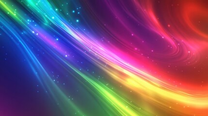 Fototapeta premium Vibrant Abstract Background with Colorful Light Trails and Glowing Particles in RGB Spectrum Displaying Artistic Flair and Dynamic Movement
