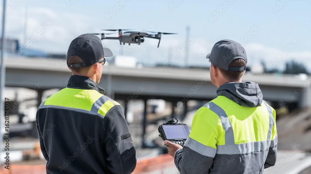 Poster drone assists highway bridge inspection team by capturing inaccessible areas with ultrasonic sensors