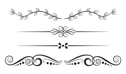 Obraz premium Elegant collection of decorative floral and swirl dividers perfect for design elements