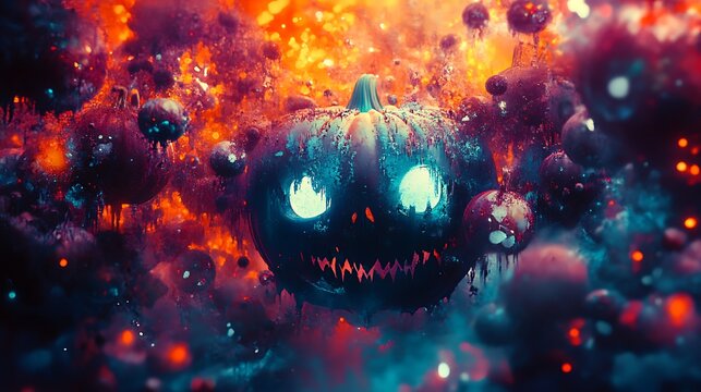 Generative AI Halloween candy mix with dark mysterious elements and eerie vibe