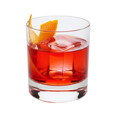 Classic negroni cocktail with an orange twist