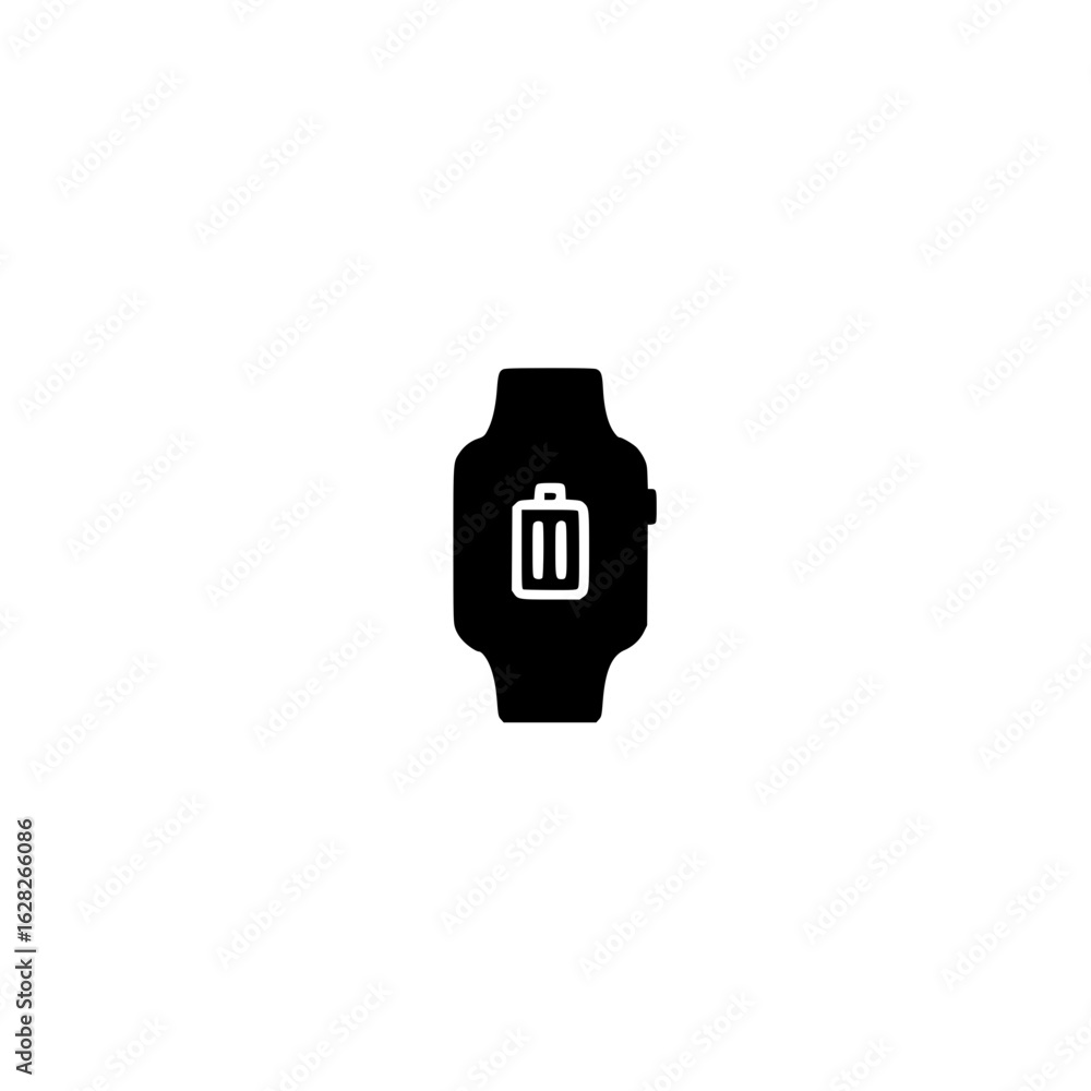 Poster smartwatch showing battery percentage display on screen for power management tracking