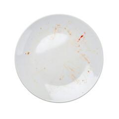 Dirty plate with food leftovers after a meal