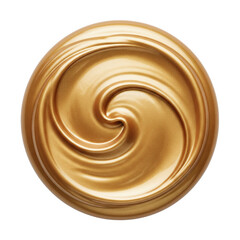 Swirl of luxurious gold cosmetic cream