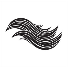 Abstract black and white flowing lines design