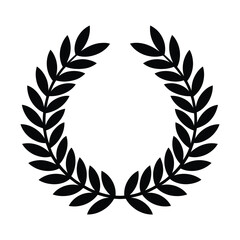 Obraz premium Classic black laurel wreath symbol of victory achievement and honor