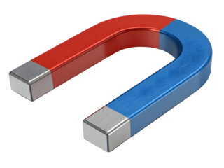 Magnetic Horseshoe Magnet with Red and Blue Poles for transport background