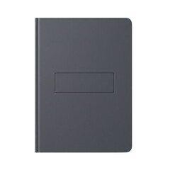 Minimalist black notebook with a label area