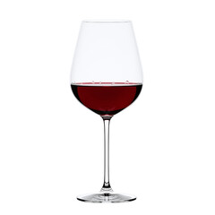 Elegant glass of red wine isolated