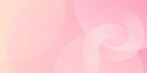 Minimalist banner background, pastel colorful, pink and yellow gradations. Circle effect style geometric, abstract background.