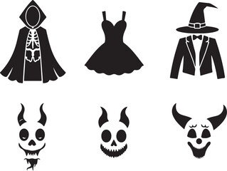 Spooky halloween costumes and mask for party decorations and events