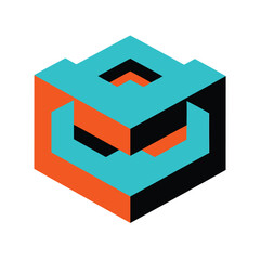 Abstract Interlocking Cube with a Hole