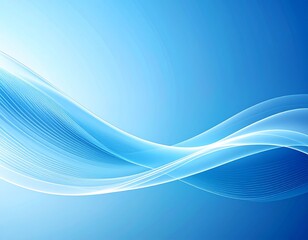 Abstract blue wave design; flowing, translucent lines on a gradient background.