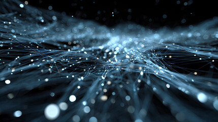 Big data artificial intelligence machine learning neural network flow complex information science innovation technology data analysis visualization cyberspace future. 3d rendering. Stock Illustration.