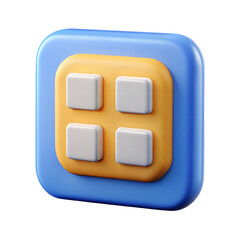 3d app icon illustration on transparent background
