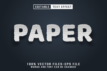 Paper 3d Text - Editable Text Effect Premium Vector
