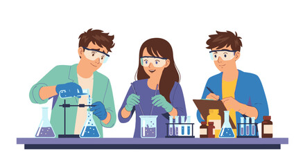 Obraz premium Young scientists conducting innovative research experiments in the modern laboratory