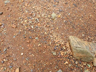 Rocks and brown clay 