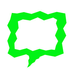 green crumpled square speech box frame