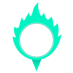 green fire circle speech bubble frame