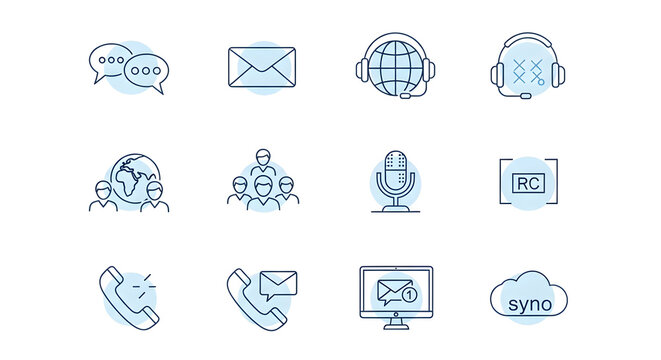  "Icon Set of Communication and Support Tools for Customer Service and Customer Care"