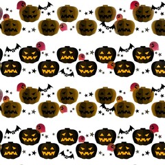 Naklejka premium Spooky Halloween Pattern.