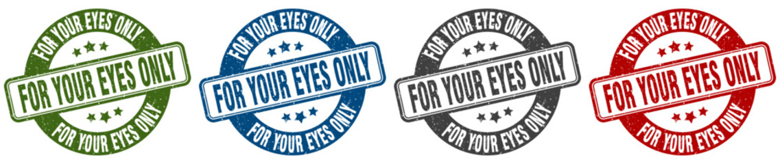 for your eyes only stamp. for your eyes only round stamp set isolated on white background