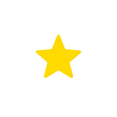 A single bright yellow fivepointed star isolated on a transparent background