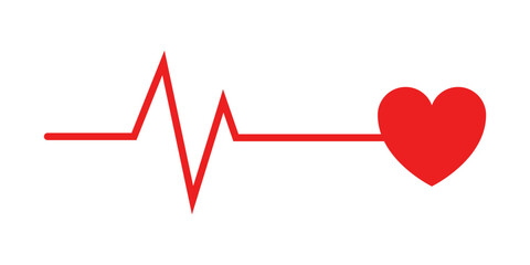 heart rate pulse graph. heartbeat line symbol. ECG, EKG test report. vector illustration on transparent background.