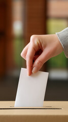 Voting Hand Casting Ballot into Box