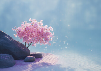 Zen Garden Cherry Blossom Tree