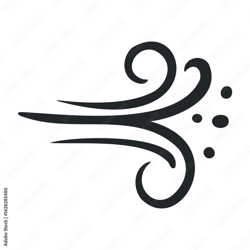 Poster dynamic wind patterns illustrating motion and flow nature environment abstract design concept. vecto