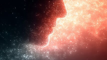 Dual Profile Faces Cosmic Sparkle