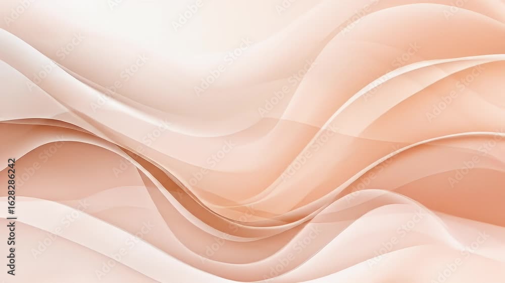 Poster peach and white fabric waves; abstract background; elegant design; website template