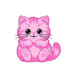 pink cat drawing