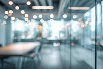 Blurry interior of a modern office space