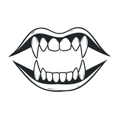 Vampire-themed graphic design featuring a mouth online digital art creative environment unique perspective. Vector illustration