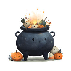 cartoon halloween cauldron